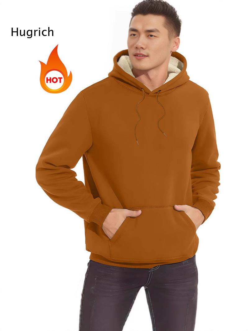 Sherpa Hoodie Fleece - Sweat à capuche pour homme, doublé