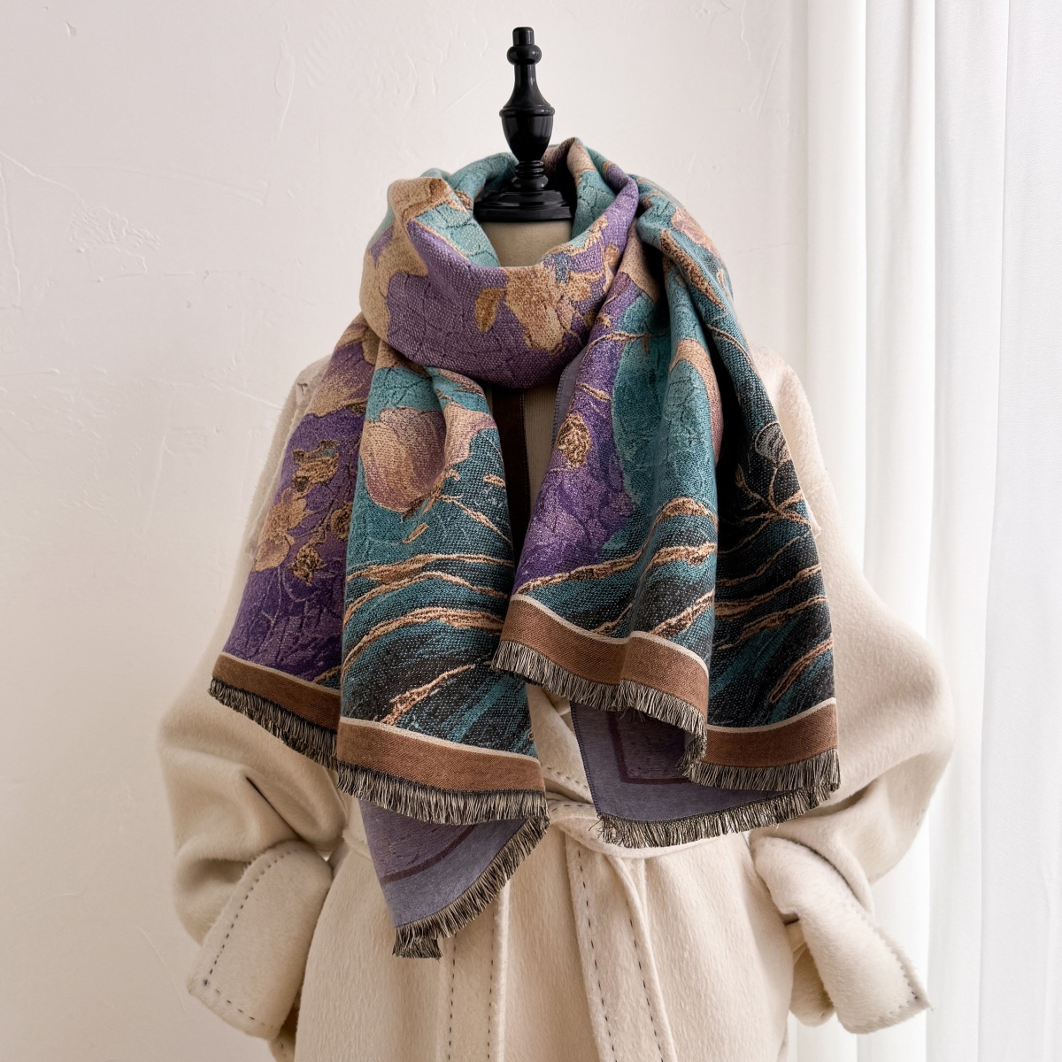 Cashmere Pashmina Wrap - Écharpe Femme en Cachemire, Bandana, Hijab,